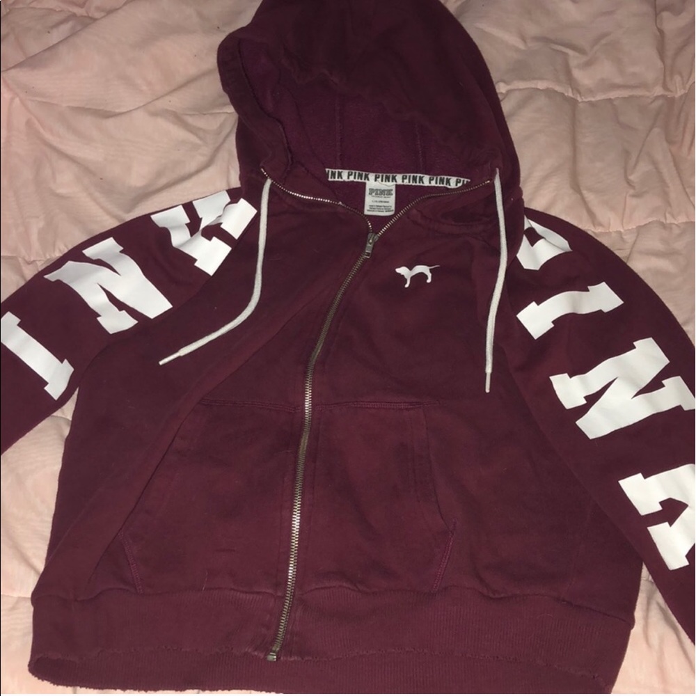 Victoria’s Secret Pink Maroon Zip-Up Jacket 🤩